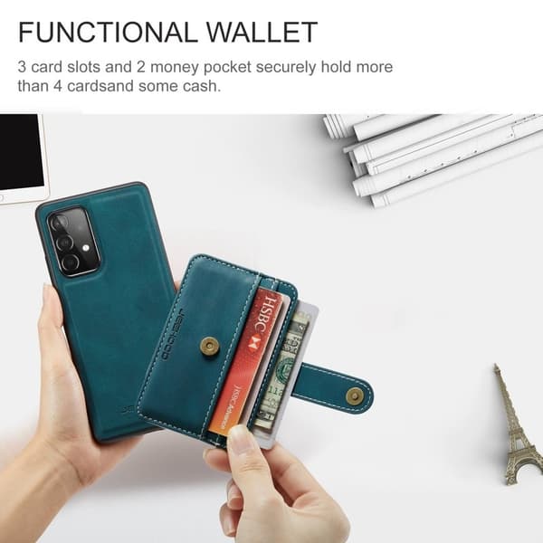 JEEHOOD Samsung Galaxy A32 5G/M32 5G Plånboksfodral Konstläder Blå