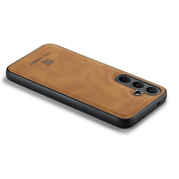 DG.MING Mobilskal till Samsung Galaxy S25 FE PU Läder Hybrid Brun