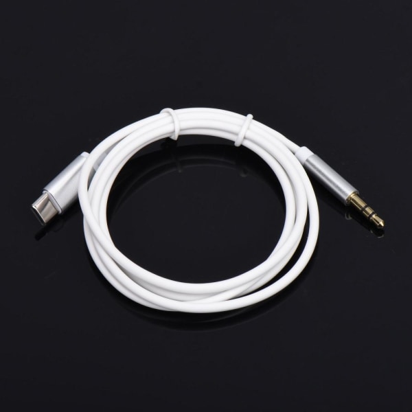 Adapter HF/audio USB-C - Jack 3,5mm Vit Kabel (male)