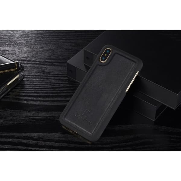 DG.MING iPhone X/XS Plånboksfodral Äkta läder med - Svart