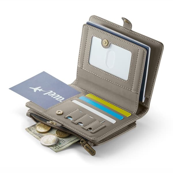 CASEME Me60 Konstläder Plånboksfodral med RFID-skydd - Grå