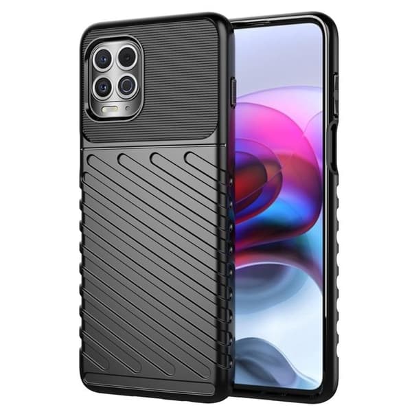 Thunder Fleksibelt Cover Til Motorola Moto G100 - Sort Black