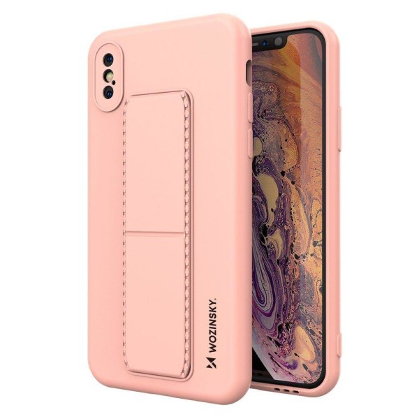 Wozinsky Kickstand silikonikotelo iPhone Xs Max - vaaleanpunainen Pink