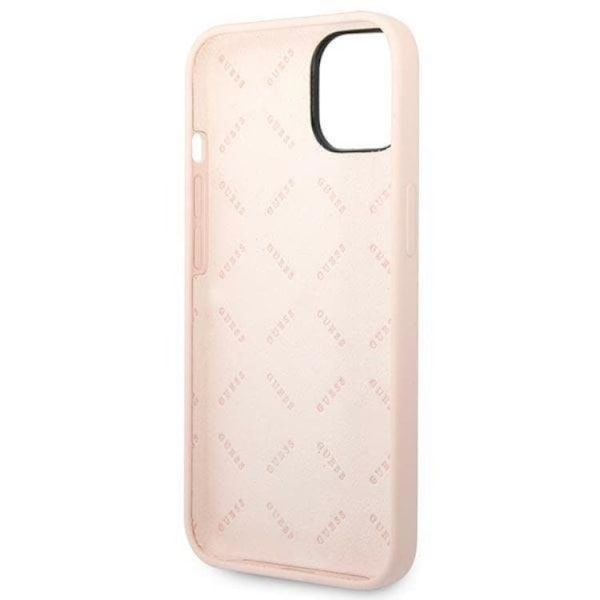 GUESS iPhone 14 Plus -kuori Silicone Triangle - Pinkki Rosa
