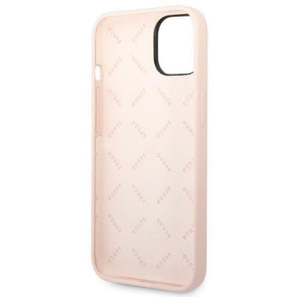 GUESS iPhone 14 Plus Skal Silicone Triangle - Rosa Rosa