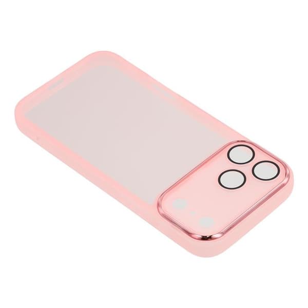 Mobilskal till iPhone 17 Pro Max Electroplated Kameraram - Transparent Rosa Rosa