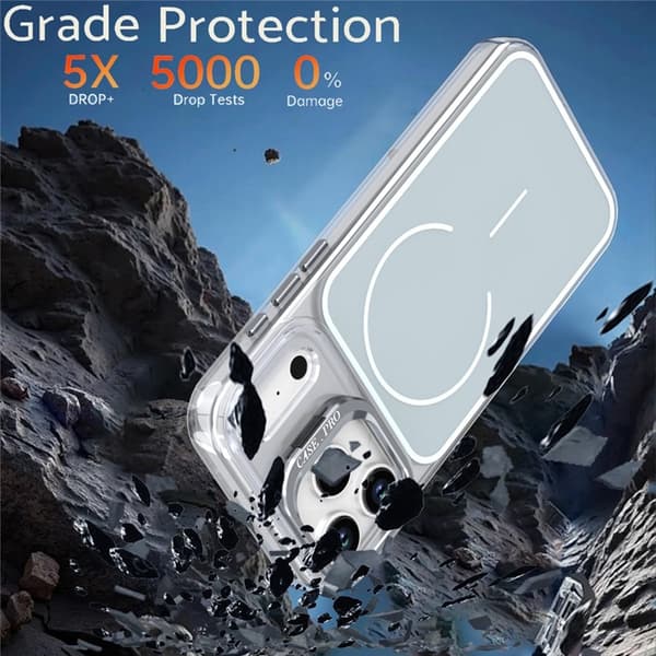 Mobilskal till iPhone 17 Pro Max MagSafe Lens Kickstand TPU + PC - Grå Grå