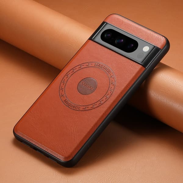 DENIOR Google Pixel 8 Pro Fodral Magnetiskt KonstLäder + PC - Brun