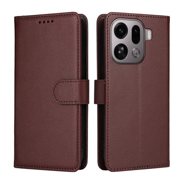 Oppo Find X9 Pro 5G Kortfack Plånboksfodral Konstläder Skydd - Brun