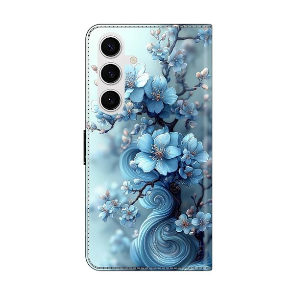 Plånboksfodral för Samsung Galaxy S26 Fällbart Ställ - Isblå Blomma