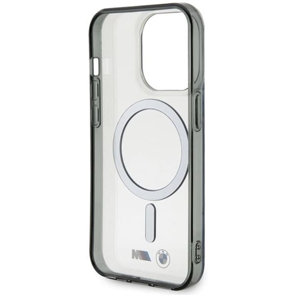BMW Mobilskal till iPhone 15 Pro Magsafe Silver Ring - Clear Transparent