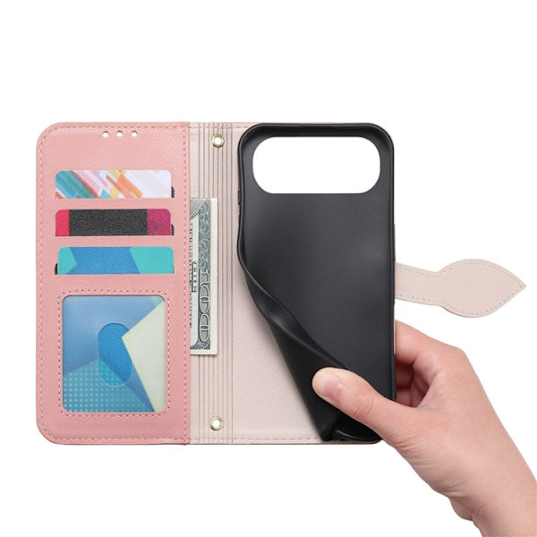 iPhone Air Plånboksfodral Leaf Magnetiskt Spänne Konstläder Roséguld