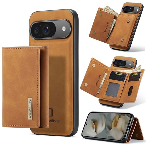 DG.MING Google Pixel 10 Pro/10 Plånboksfodral Detatchable M1 Brun