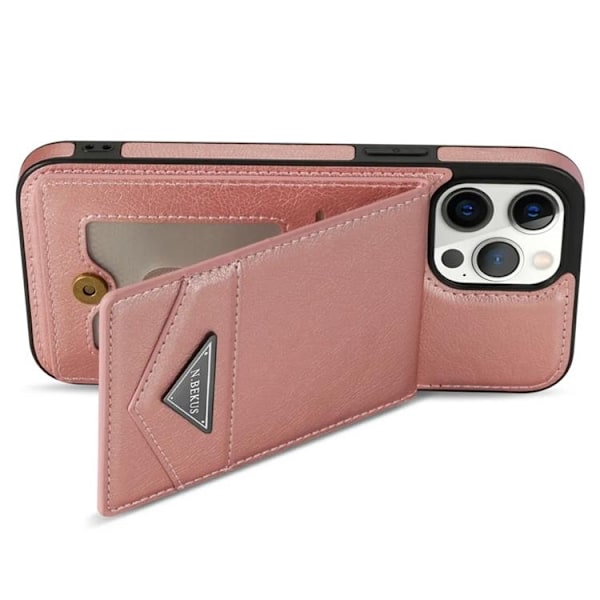 N.BEKUS iPhone 15 Pro Max Mobilskal Korthållare - Rosa