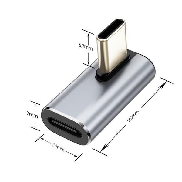 Tech-Protect USB-C Angled Adapter Ultraboost AA02 - Grå Grå