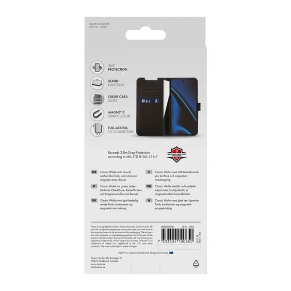 X2O Classic Wallet Plånboksfodral Samsung Galaxy S25 FE Svart