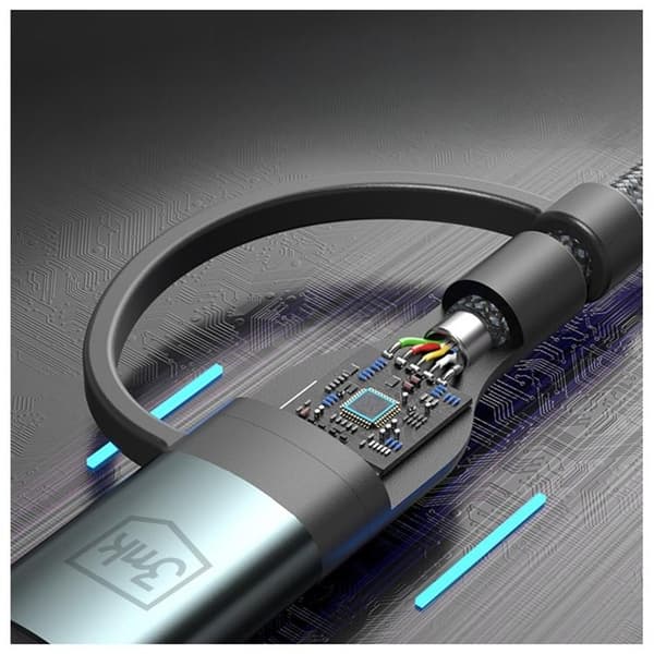 3MK USB-A/USB-C til USB-C/Lightning 60W Kabel 9V/2A 1.2m Hyper - Sort Svart