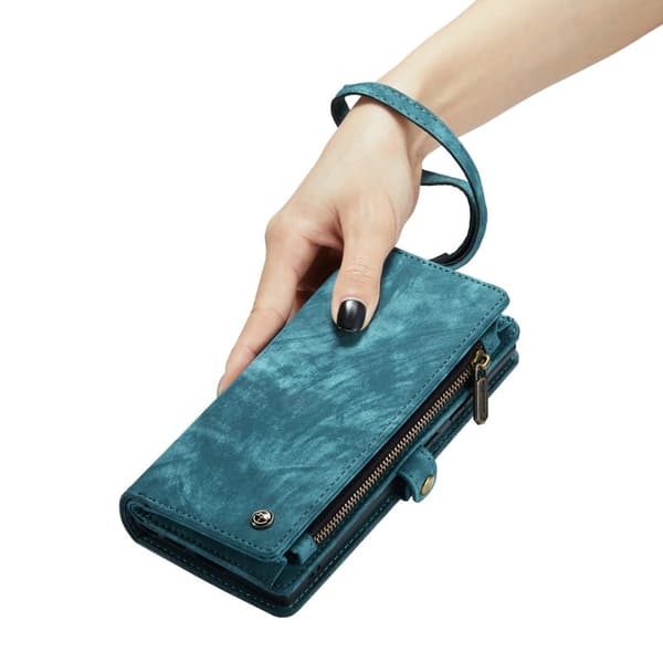 CASEME 008 Series Konstläder 2-i-1 Plånboksfodral iPhone 11 Pro Blå