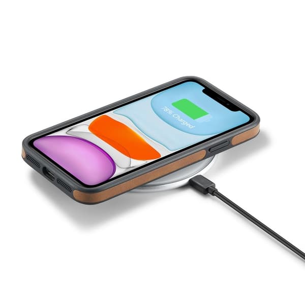 DG.MING Mobilskal till iPhone 11 PU Läder Coated PC+TPU - Brun