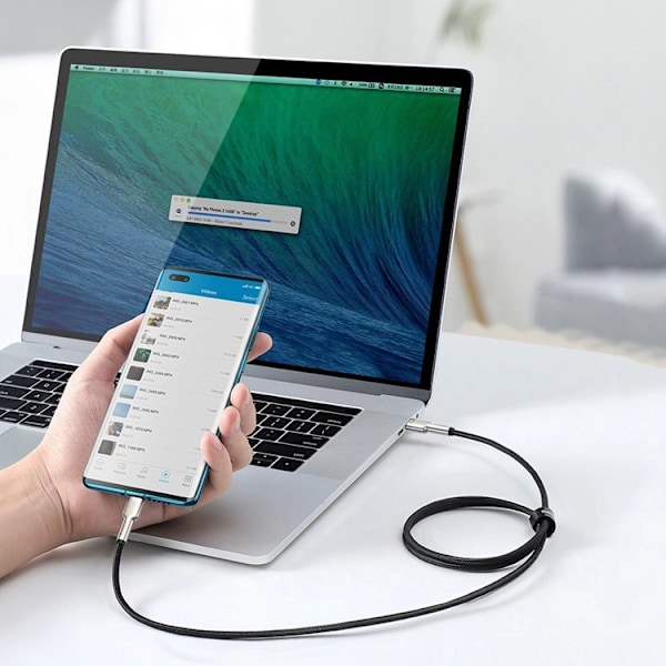 Baseus USB-C till USB-C kabel Cafule Series Metal 100W 5A 2m Svart