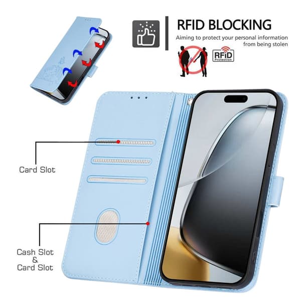 Plånboksfodral för Samsung Galaxy S26 Plus RFID Blocking - Ljusblå