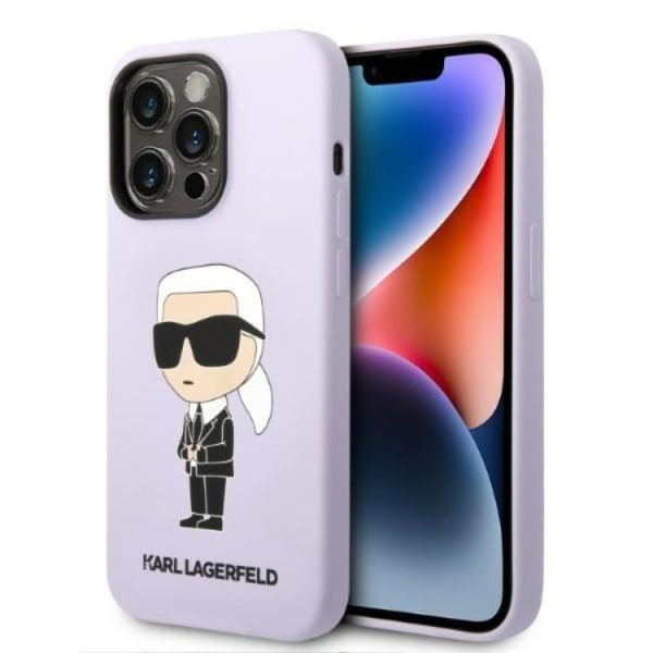 Karl Lagerfeld iPhone 14 Pro Skal Silicone Ikonik - Lila