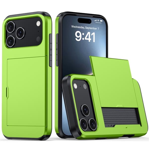 Mobilskal till iPhone 17 Pro korthållare - Grön Grön