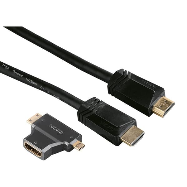HAMA Kabel HDMI Ethernet-adapter 1xHDMI-1xMicro 1xMini Guld 1,5m