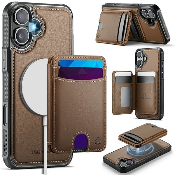 JEEHOOD iPhone 17 Fodral Konstläder - Brun Brun