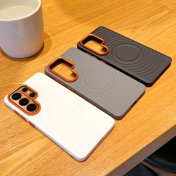 Mobilskal för Samsung Galaxy S26 Plus Magnetiskt Konstläder - Grå