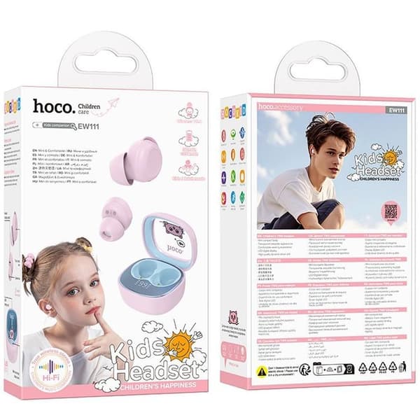 Hoco TWS In-Ear øretelefoner Bluetooth til børn EW111 - Pink Rosa