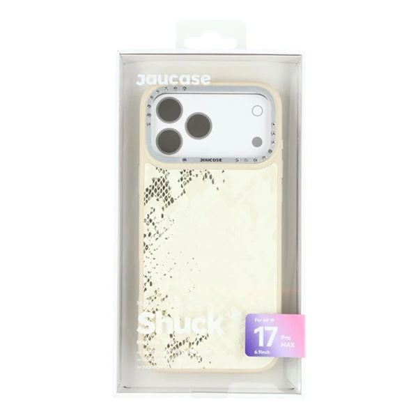 JAUCASE Mobilskal till iPhone 17 Pro Magsafe Snake Texture - Vit Vit