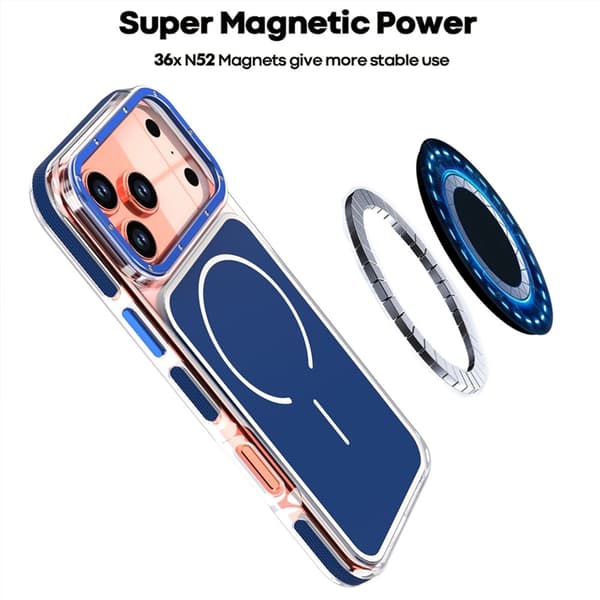 Mobilskal till iPhone 17 Pro Max MagSafe Dual Färg Shockproof - Blå Blå