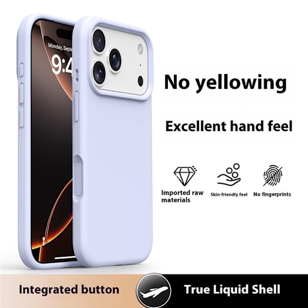 Mobilskal till iPhone 17 Pro Silikon Microfiber Lining - Dimlila Lila