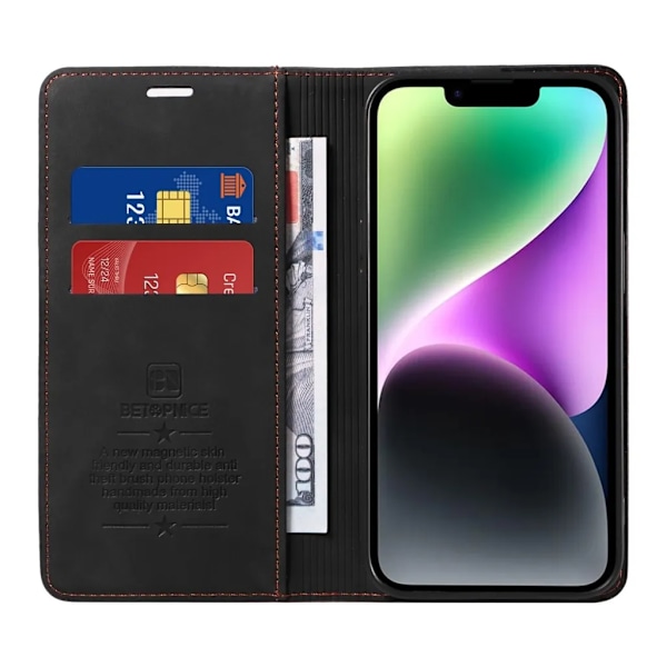 BETOPNICE iPhone 15 Plus Plånboksfodral - Svart Svart