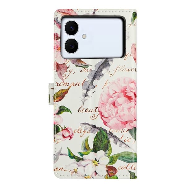 Samsung Galaxy S26 Edge Plånboksfodral Mönstertryck Flip Konstläder Grön Blommor