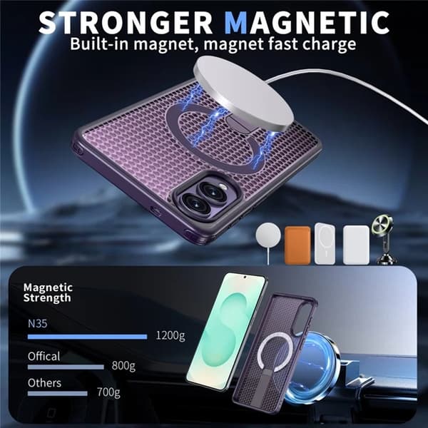Mobilskal till Galaxy S25 Edge Magsafe Grid Texture Lila