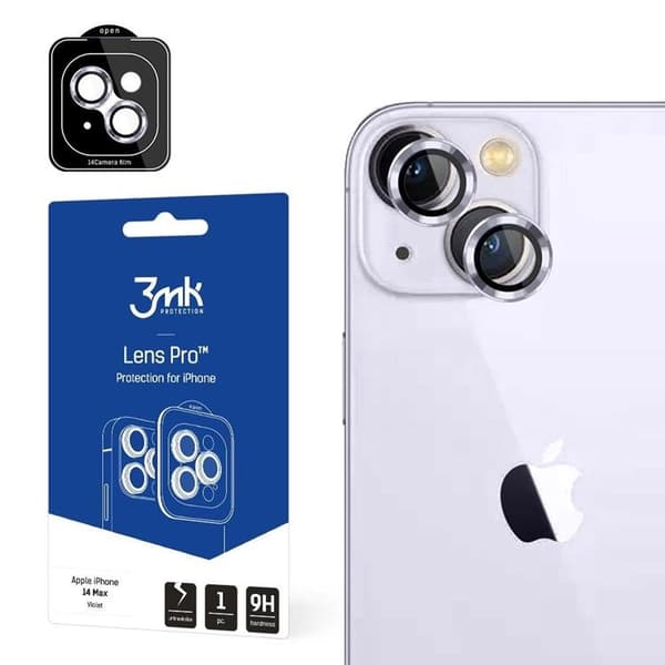 3MK Apple iPhone 14 Pro   Kameralinskydd - Violet Transparent