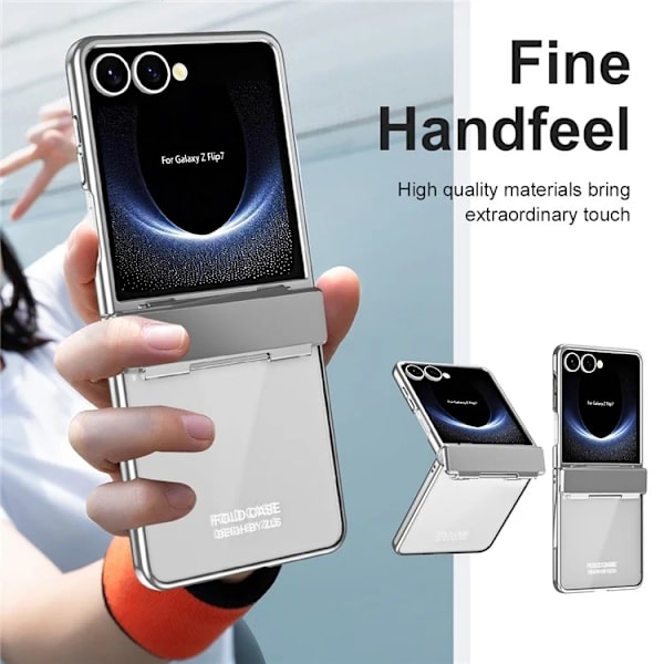 Mobilskal till Galaxy Z Flip7 Electroplating PC Folding - Silver Silver