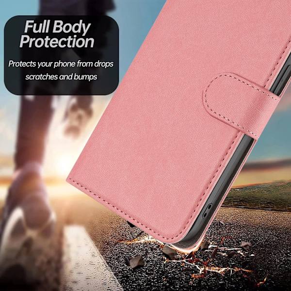 Galaxy S26 Ultra Plånboksfodral Solid Color Konstläder - Rosa Rosa