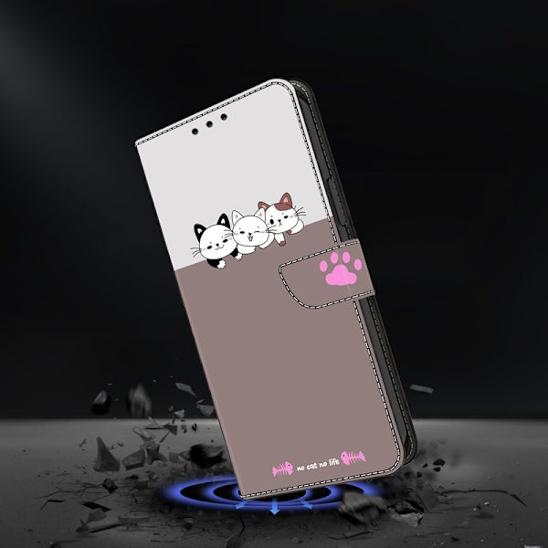 Samsung Galaxy S26 Plånboksfodral Fällbart Ställ Konstläder Mönster - Katter