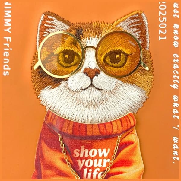Nimmy Mobilskal till iPhone 17 Pro Glasses Cool Cat - Orange Orange
