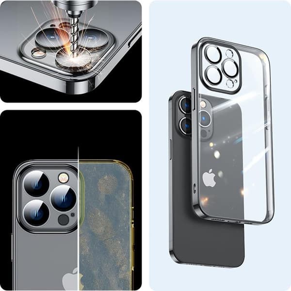Joyroom iPhone 14 Plus Cover 14Q Med Metalramme - Sort Black