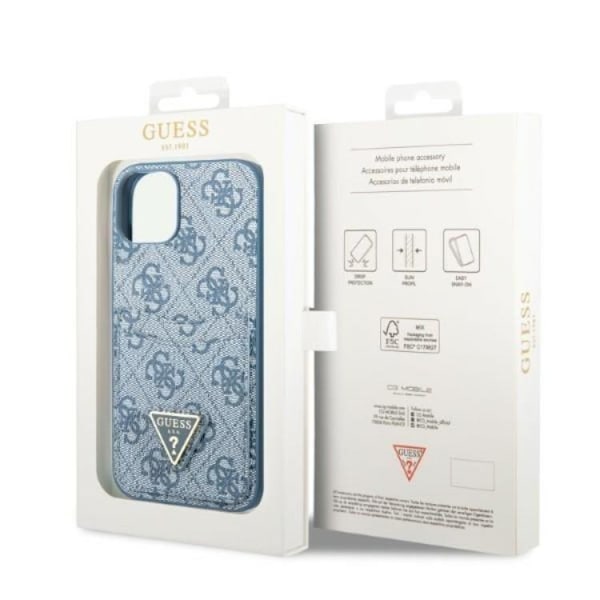 Guess iPhone 13 mini Skal Korthållare Triangle Logo - Blå Blå