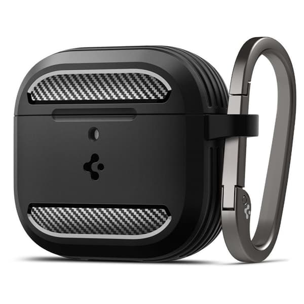Spigen Airpods 4 Etui Rugged Armor - Mat Sort Svart