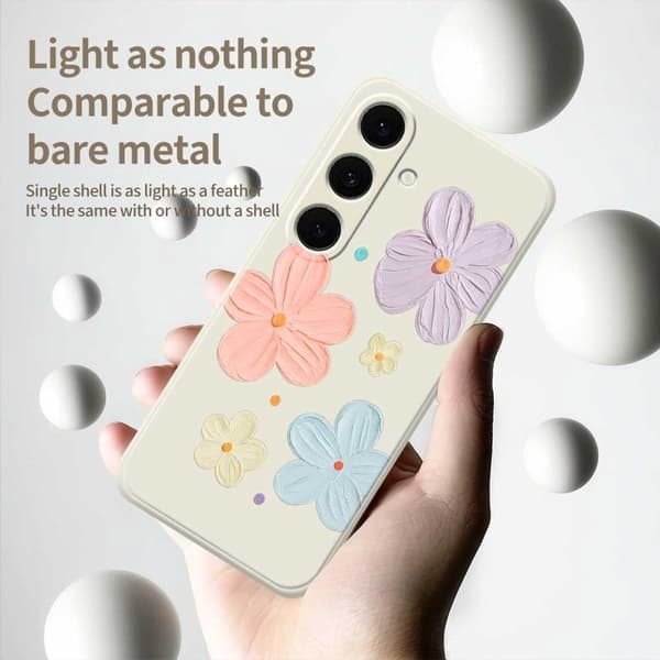 Mobilskal för Samsung Galaxy S26 Plus Blommönster TPU - Beige
