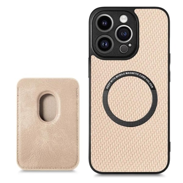 iPhone 15 Pro Max Mobilskal Korthållare Detachable - Rosa