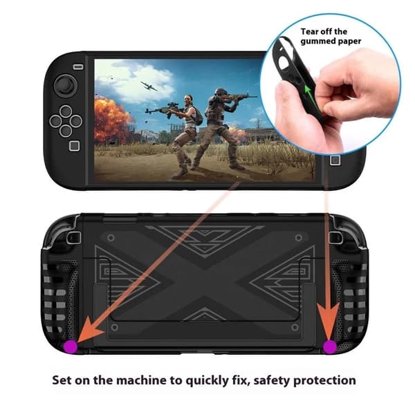 Nintendo Switch 2 Spelkonsol Mobilskal med Stativ - Svart