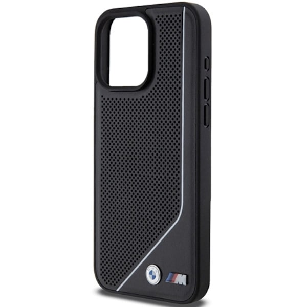 BMW iPhone 15/14/13 Mobilskal Magsafe Perforated Twisted Line Svart