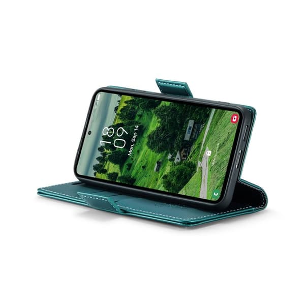 CASEME Plånboksfodral Konstläder för Samsung Galaxy S25 - Grön